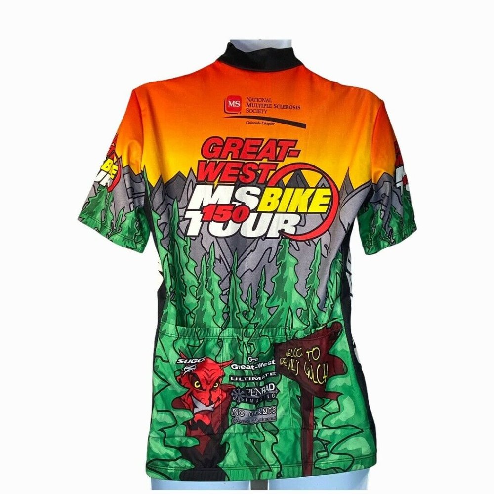 Sugoi Medium Devils Gulch MS Cycle Spin Jersey Zip - Picture 3 of 12